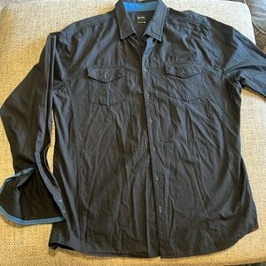 Men’s J.B Holt Black Button Down Shirt, Size XL, Style “The Lincoln”